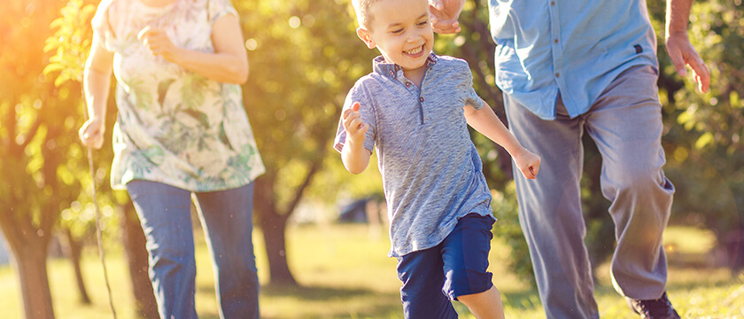 Child Running Away from Grandparents