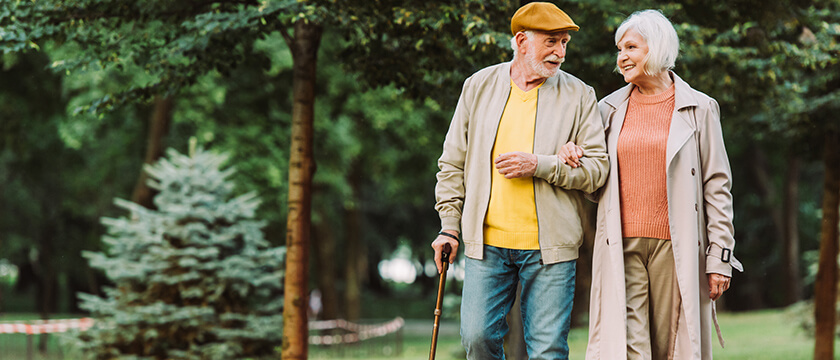 Older Couple Walking in the Park