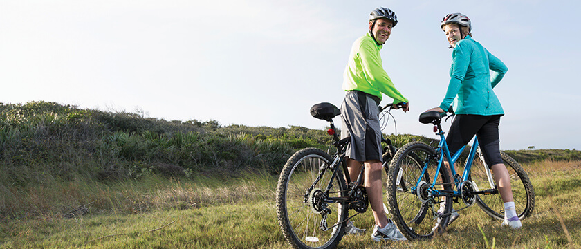 Couple Biking Offroad