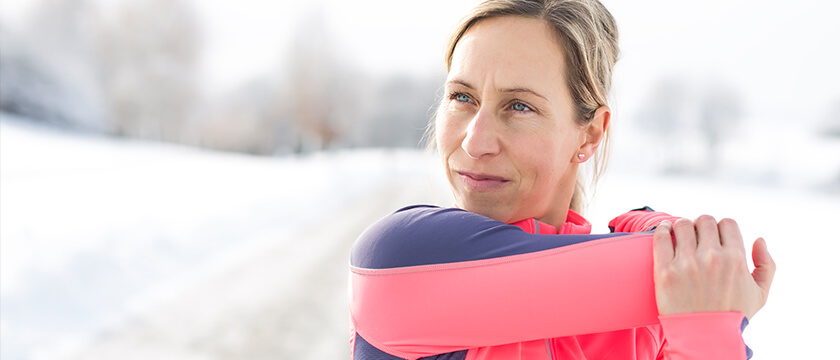 Woman Stretching Her Elbow