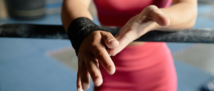 Woman Using and Stretching Hands